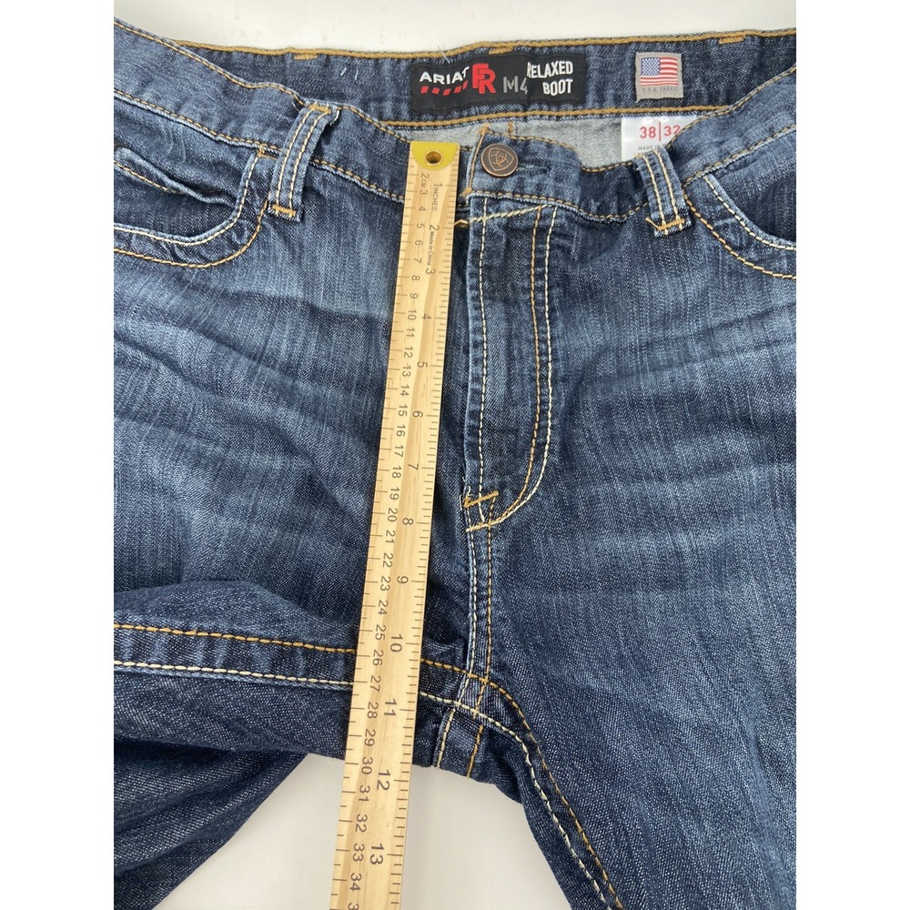 Ariat FR Jeans Mens 38x32 Blue M4 Relaxed Boot Work Fire Resistant Denim Cowboy - Picture 7 of 13